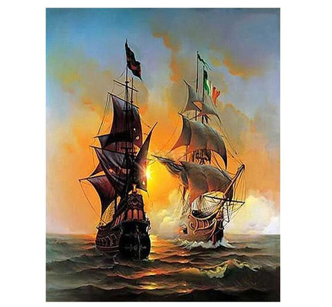 Image of Ships Sailing On The Open Sea Painting By Numbers Kit