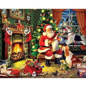 DIY PBN Christmas Arcylic Painting By Numbers On Canvas Framed Wall Pictures Art For Living Room Home Decoration