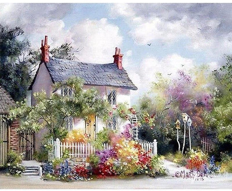 Image of Country House Painting By Numbers Kit