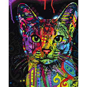 Colorful Cat Abstract DIY Painting By Numbers Kit