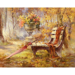 Painting By Numbers Kit Autumn Garden Landscape DIY