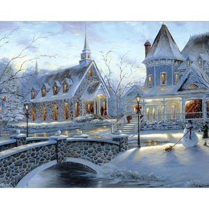 Painting By Numbers Kit Christmas Landscape