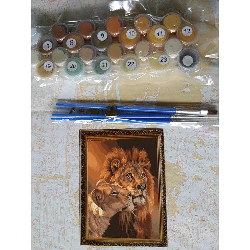 Family Of Lions DIY Painting By Numbers