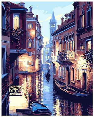 Enjoy The Venice Night Landscape Painting By Numbers Kit