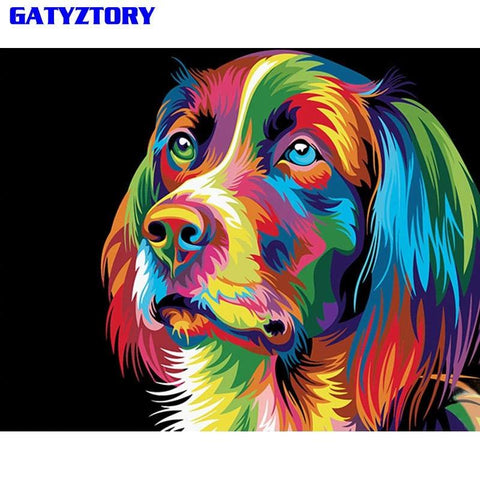 Image of Colorful Dog DIY Painting By Numbers Kit
