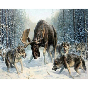 Surrounded By Wolves  Painting By Numbers Kit