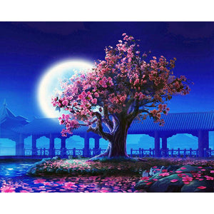 Peach Blossom Landscape  Painting By Numbers Kit
