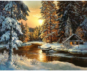 Snowed In By The River Painting By Numbers Kit
