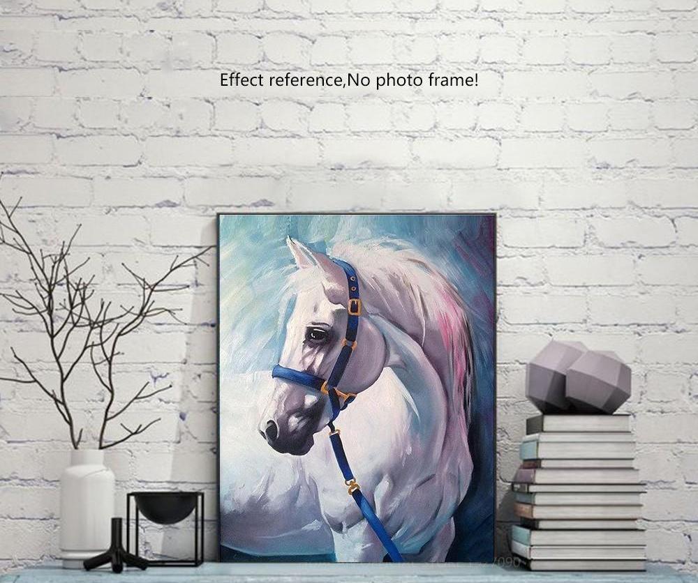 5D White Horse Square Diamond Painting