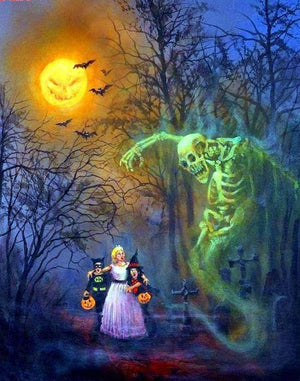 Painting By Diamond Kit Halloween Skeleton