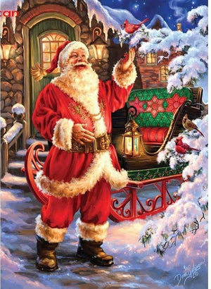 Painting By Diamond Kit Square Santa Claus And His Sleigh