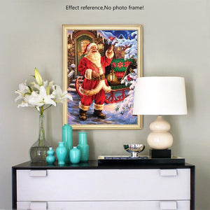 Painting By Diamond Kit Square Santa Claus And His Sleigh