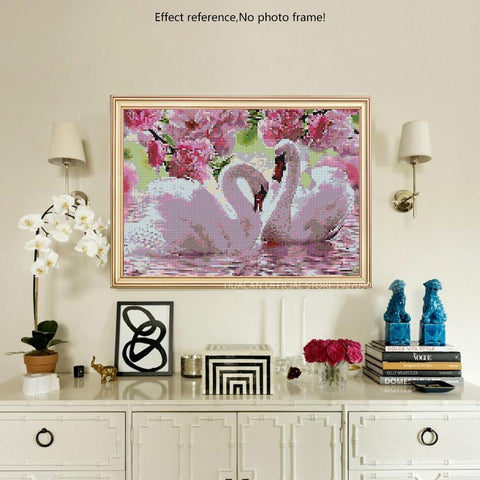 Image of Swans In The Lake 5D Diamond Painting Kit