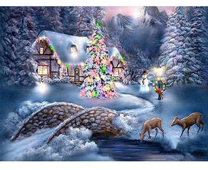 Painting By Diamond Kit Christmas Landscape Full Square