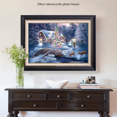 Image of Painting By Diamond Kit Christmas Landscape Full Square