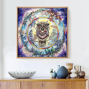 Mosaic Owl 5D Square Diamond Painting Kit