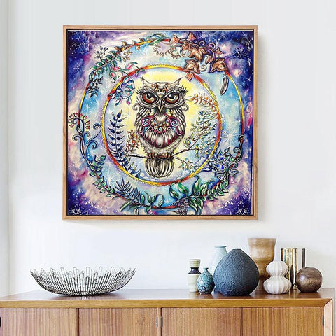 Image of Mosaic Owl 5D Square Diamond Painting Kit