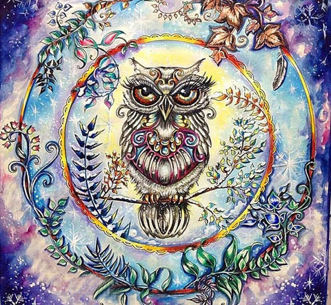 Image of Mosaic Owl 5D Square Diamond Painting Kit