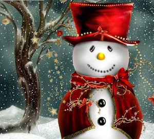 Painting By Diamond Kit Full Square Drill 3D Snowman