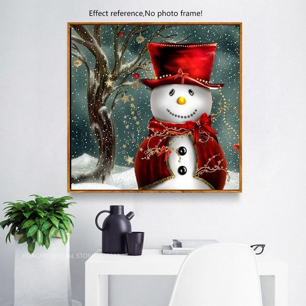 Painting By Diamond Kit Full Square Drill 3D Snowman