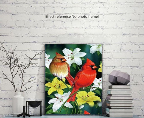 Image of 5D Square Diamond Painting Colorful Birds