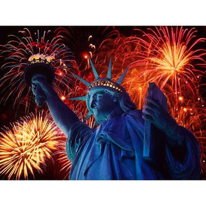 Painting By Diamond Kit Square Statue of Liberty 3D