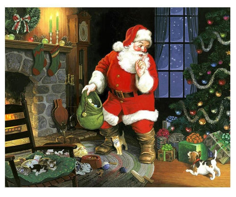 Image of Painting By Diamond Kit Santa In The House 3D
