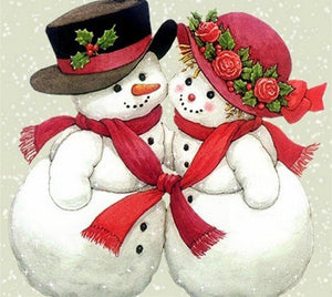 Painting By Diamond Kit Christmas 3D Snow Couple Full Square Drill