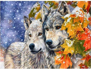 Wolves At Christmas 5D Diamond Painting Kit