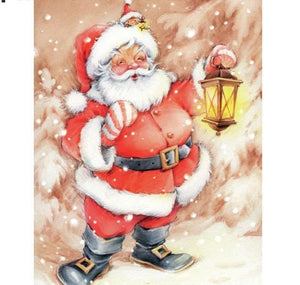 Painting By Diamond Kit Full Square Drill Santa With His Lantern 3D