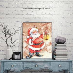 Painting By Diamond Kit Full Square Drill Santa With His Lantern 3D