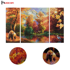 HUACAN DIY 5D Diamond Embroidery Forests Scenic Pictures of Rhinestones Needle Full Square Scenery Diamond Painting Home Decor