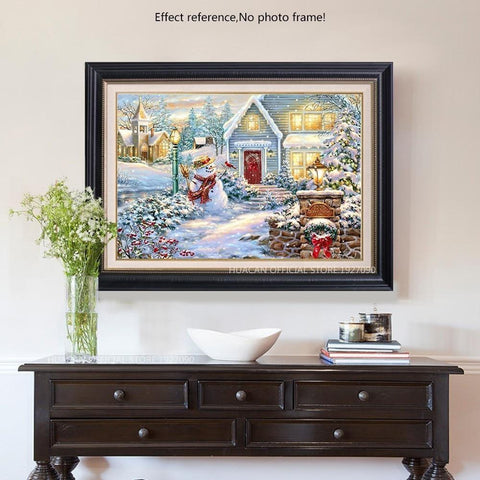 Image of 5D Snowman Christmas Setting Diamond Painting Kit