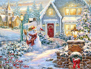 5D Snowman Christmas Setting Diamond Painting Kit