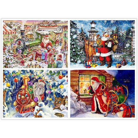 Image of Painting By Diamond Kit Full Square Santa At Christmas 3D