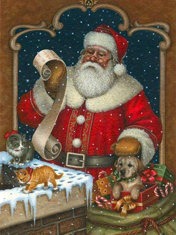 Image of Santa Claus At Work Diamond Painting Full Square Kit