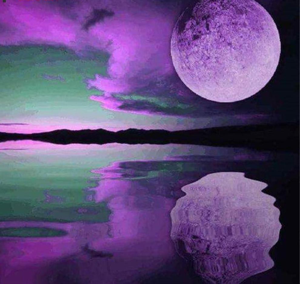 Painting By Diamond Kit Square Colorful Moon