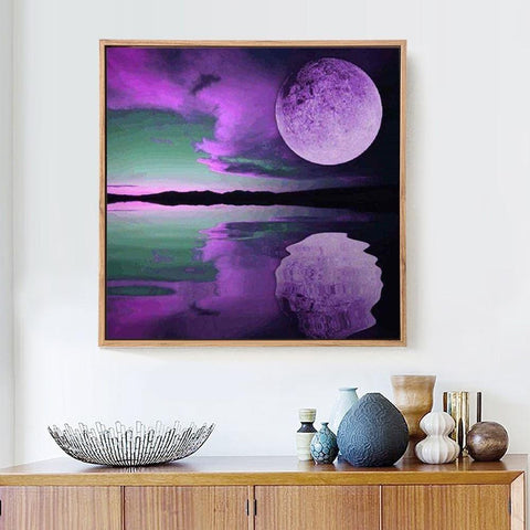 Image of Painting By Diamond Kit Square Colorful Moon