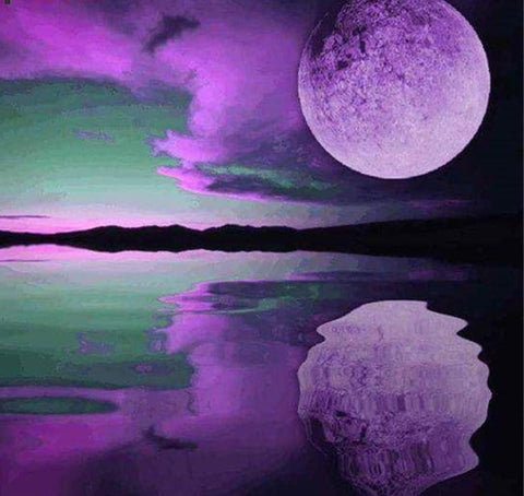 Image of Painting By Diamond Kit Square Colorful Moon