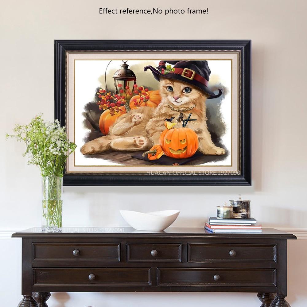 Painting By Diamond Halloween Pretty Cat