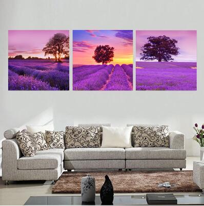 HUACAN DIY Lavender Manor Diamond Painting Needlework Craft Full Square Diamond Embroidery Scenic Living Room Decor Lover Gifts