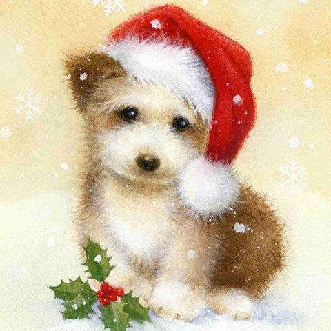 Image of Painting By Diamond Kit Square Christmas Cat And Dogs