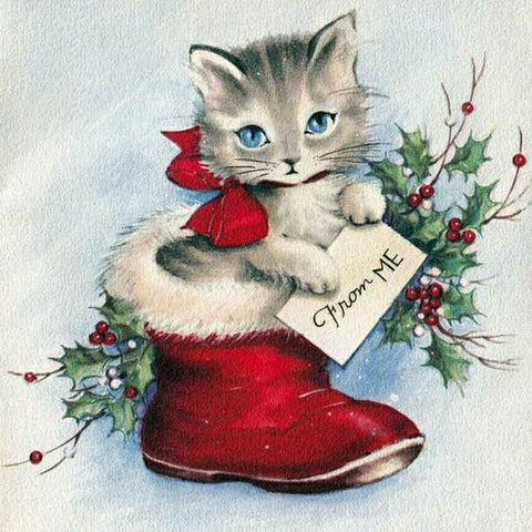 Image of Painting By Diamond Kit Square Christmas Cat And Dogs