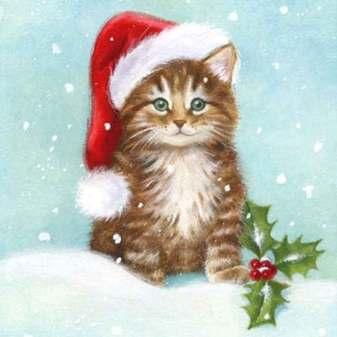 Image of Painting By Diamond Kit Square Christmas Cat And Dogs