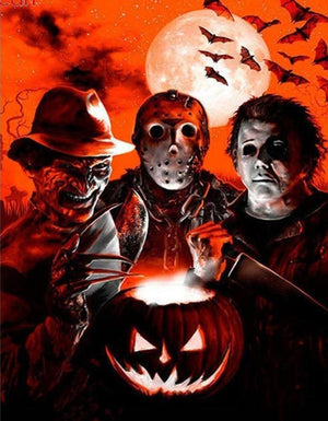 Painting By Diamond Kit Halloween Scary Men