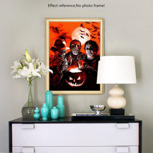 Painting By Diamond Kit Halloween Scary Men