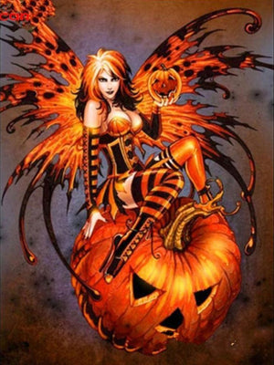 Painting By Diamond Kit Halloween Mosaic Female