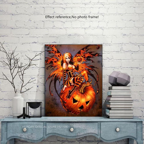 Image of Painting By Diamond Kit Halloween Mosaic Female