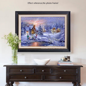 Painting By Diamond Kit Square 3D Christmas Snow Landscape