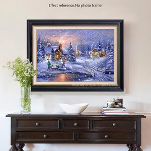 Snowing In The Countryside At Christmas 3D Square Diamond Painting Kit